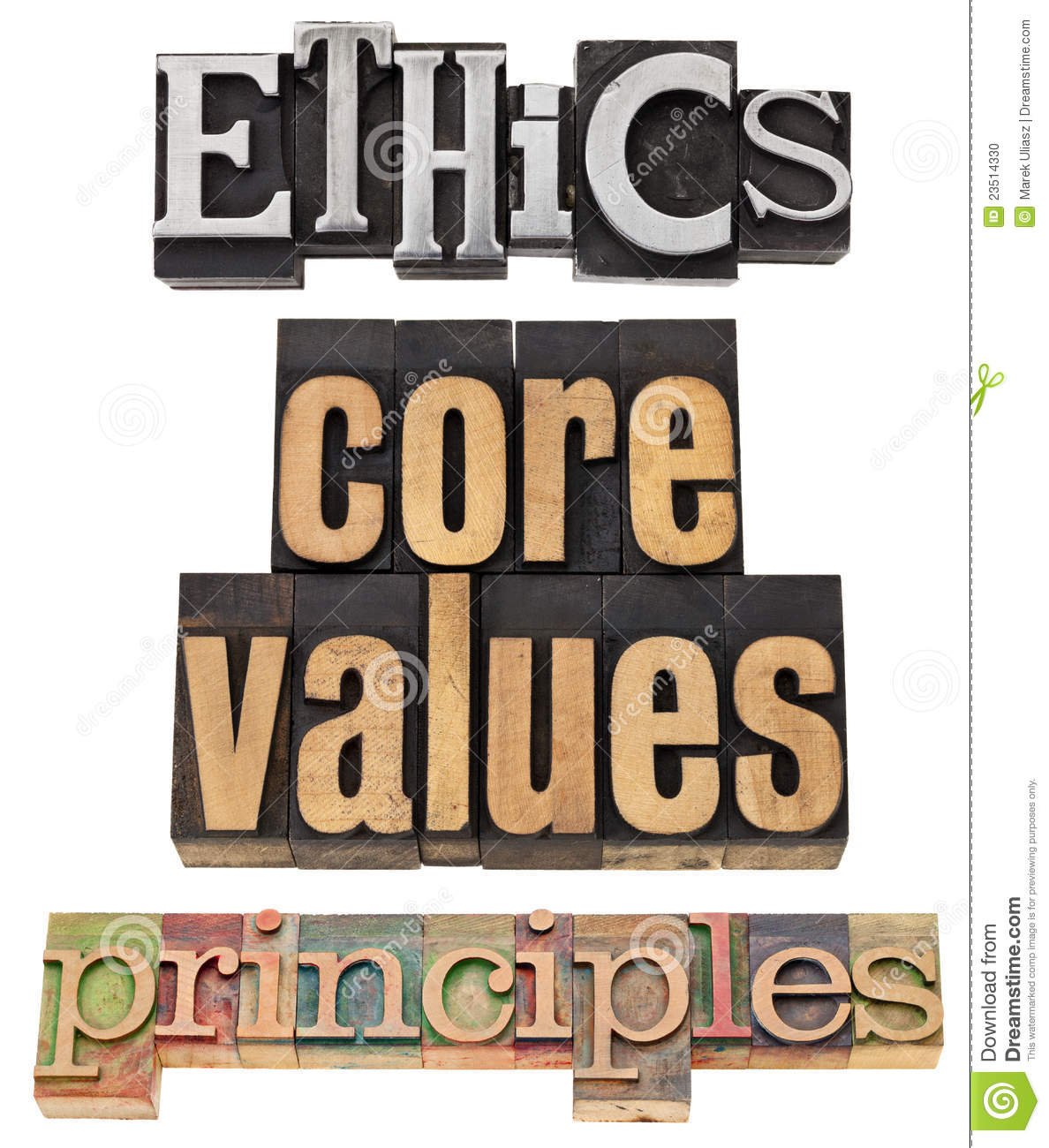 Ethics Core Values Principles   A Collage Of Isolated Words In