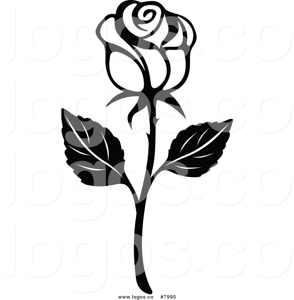 Royalty Free Clip Art Vector Black And White Rose Logo By Seamartini