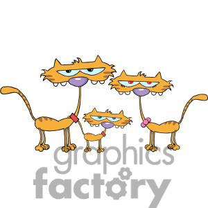Royalty Free Three Cats Clipart Image Picture Art   379901