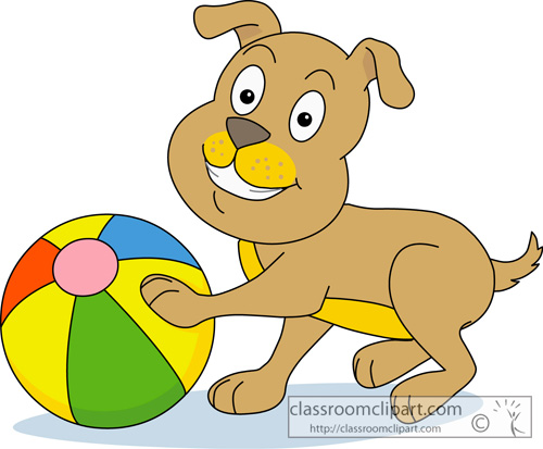 Dog Clipart   Dog Playing With Balla   Classroom Clipart