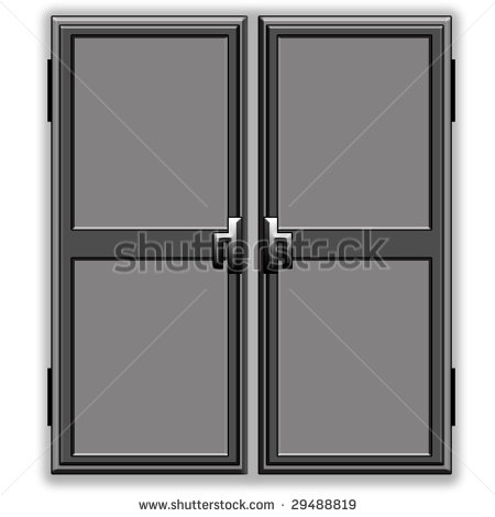 Double Door Clipart Black And White Double Door   Stock Photo