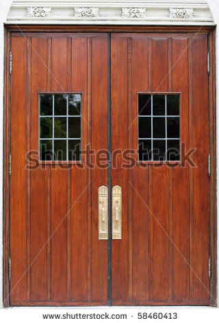 Wooden Double Door Clipart