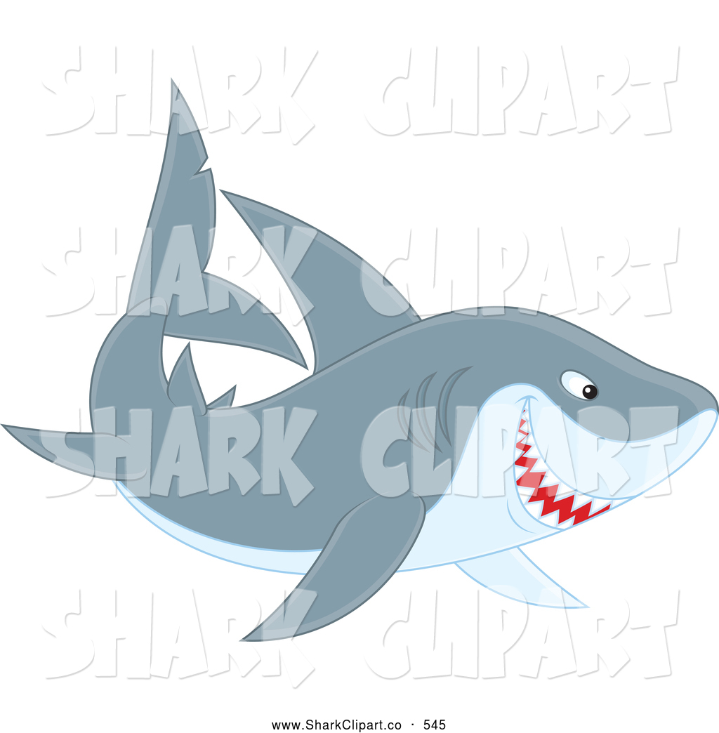 Smiling Shark Clipart Clip Art Of A Smiling Shark Swimming Right