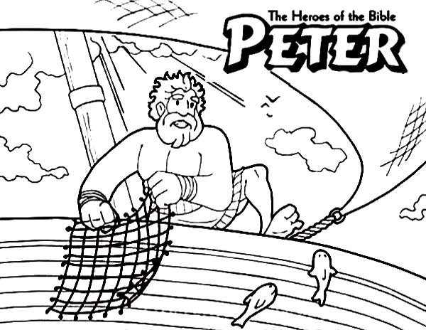 Here  Home Bible Heroes Peter The Bible Heroes Coloring Page