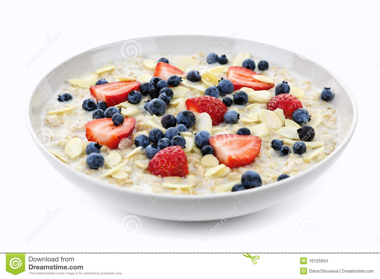 Bowl Of Oatmeal With Berries Stock Images   Image  16125934