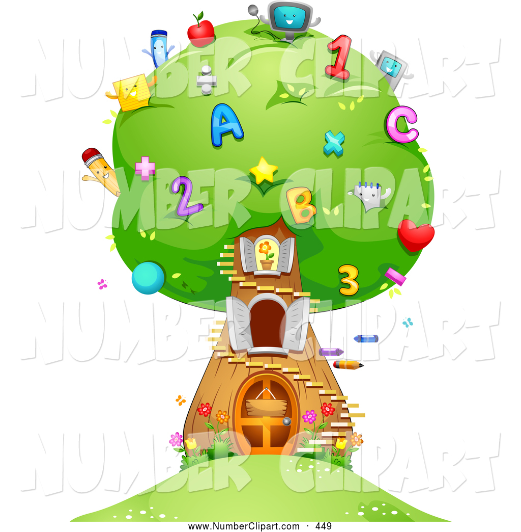 Clip Art Of A Number And Letter School Tree House By Bnp Design Studio