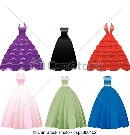 Vector Illustration Of Iformal Gown Dress Icons  May Also Be Used For
