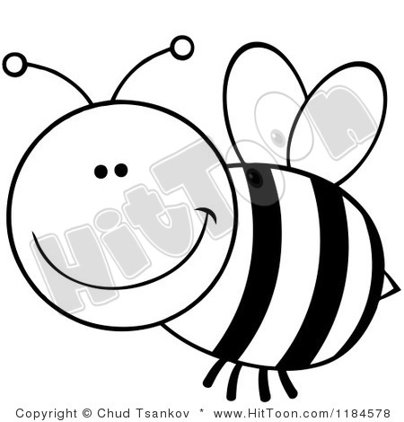 Bee Clipart Black And White 1184578 Cartoon Of A Black And White