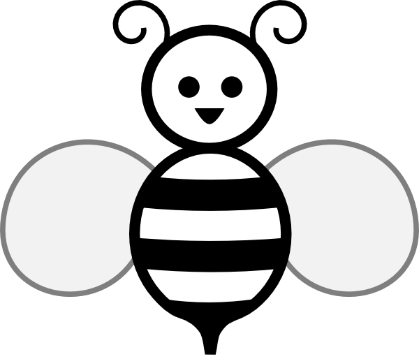 Bee Clipart Black And White Black And White Bee Hi Png