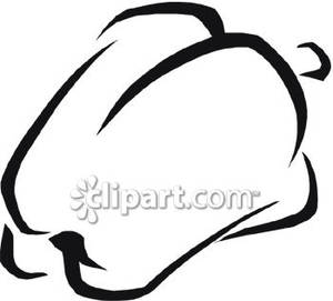 Black And White Bell Pepper   Royalty Free Clipart Picture