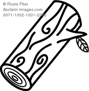 Clipart Illustration Depicts A Black And White Clip Art Of A Cut Log