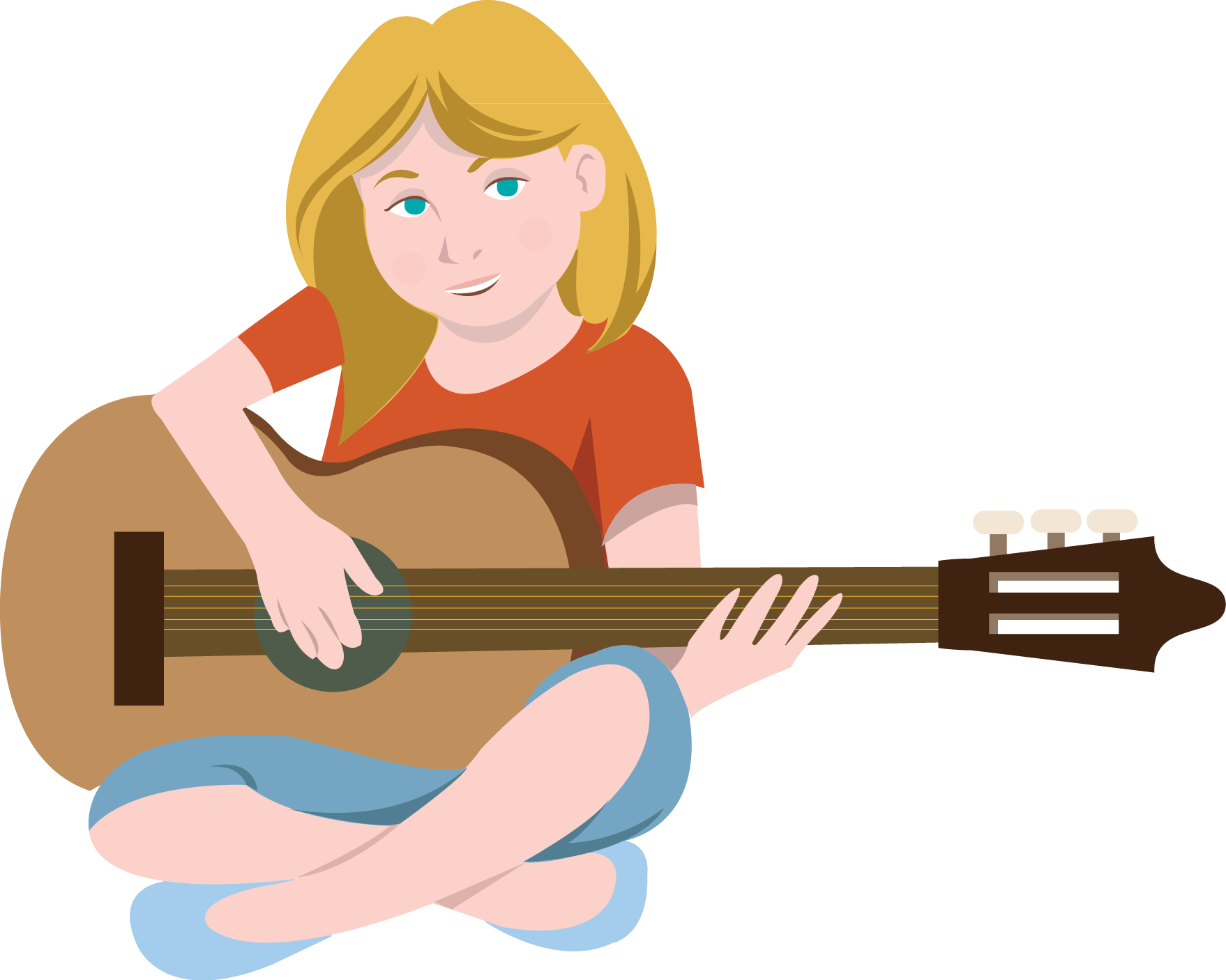 Free Clip Art  People   Everyday People   Girl Playing Guitar