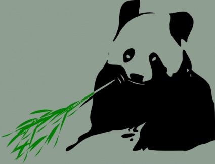 In Cio   Clip Arts   Clipart De Urso Panda Comendo Bambu
