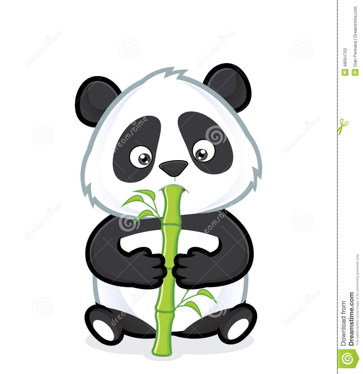 Panda Eating Bamboo Clipart Picture Cartoon Character 48564750 Jpg