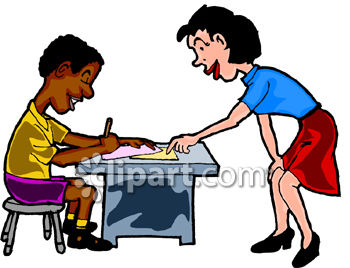 Teacher Helping African American Student Clip Art Clipart Image Jpg