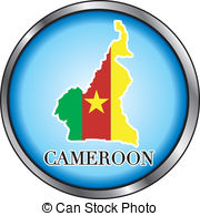 Cameroon Round Button   Vector Illustration For Cameroon