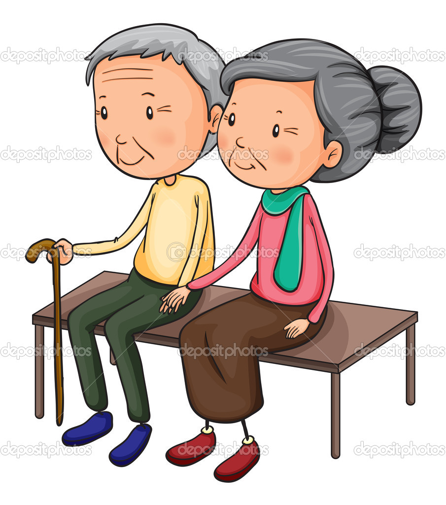 Old Couple   Stock Vector   Interactimages  21322891