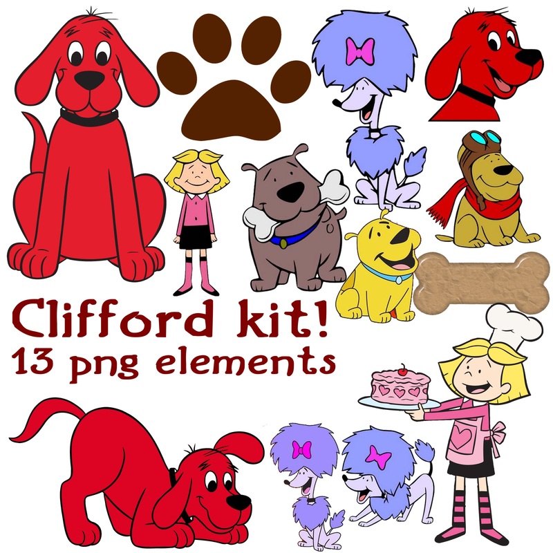 Clifford The Big Red Dog Clipart  Pngs  Digital Scrapbook