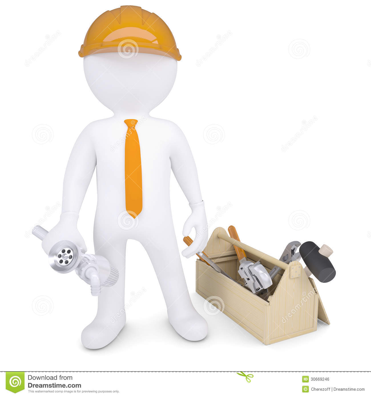 Plumber With Tools And Siphon Royalty Free Stock Image   Image