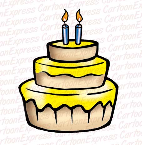Cartoon Vector Illustration Of A Birthday Cake Candles