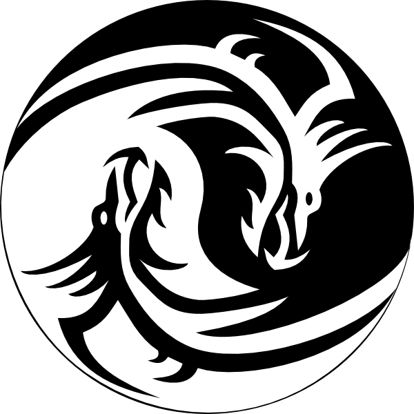 Dragon Yin Yang Large Clip Art At Clker Com   Vector Clip Art Online