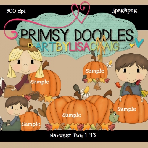 Primsy Doodle Designs   Products Page   Clipart   13 Harvest Fun 1