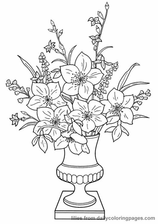Realistic Flower Coloring Pages 11