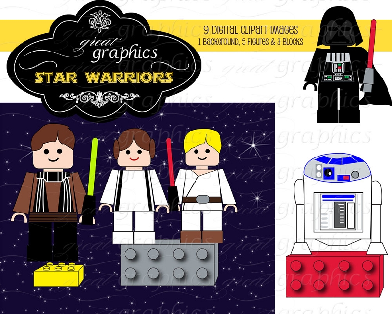 Star Wars Lego Clip Art Printable Star Warriors Block Figures Clip Art