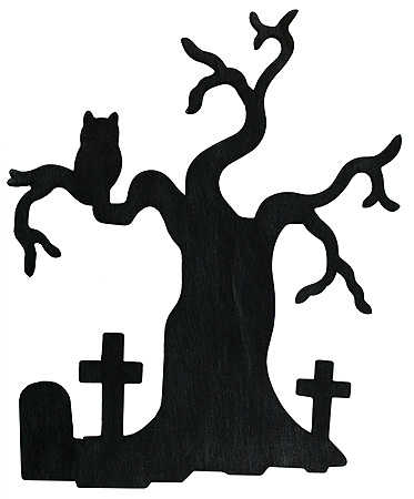 Tree With Crosses And Owl   Fall And Halloween   Primitive Decor