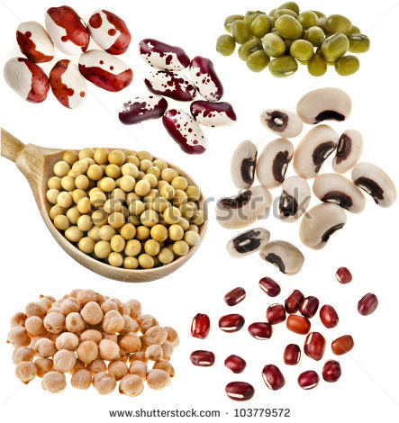 Various Dried Legumes Haricot Beans Close Up Collection Isolated On    