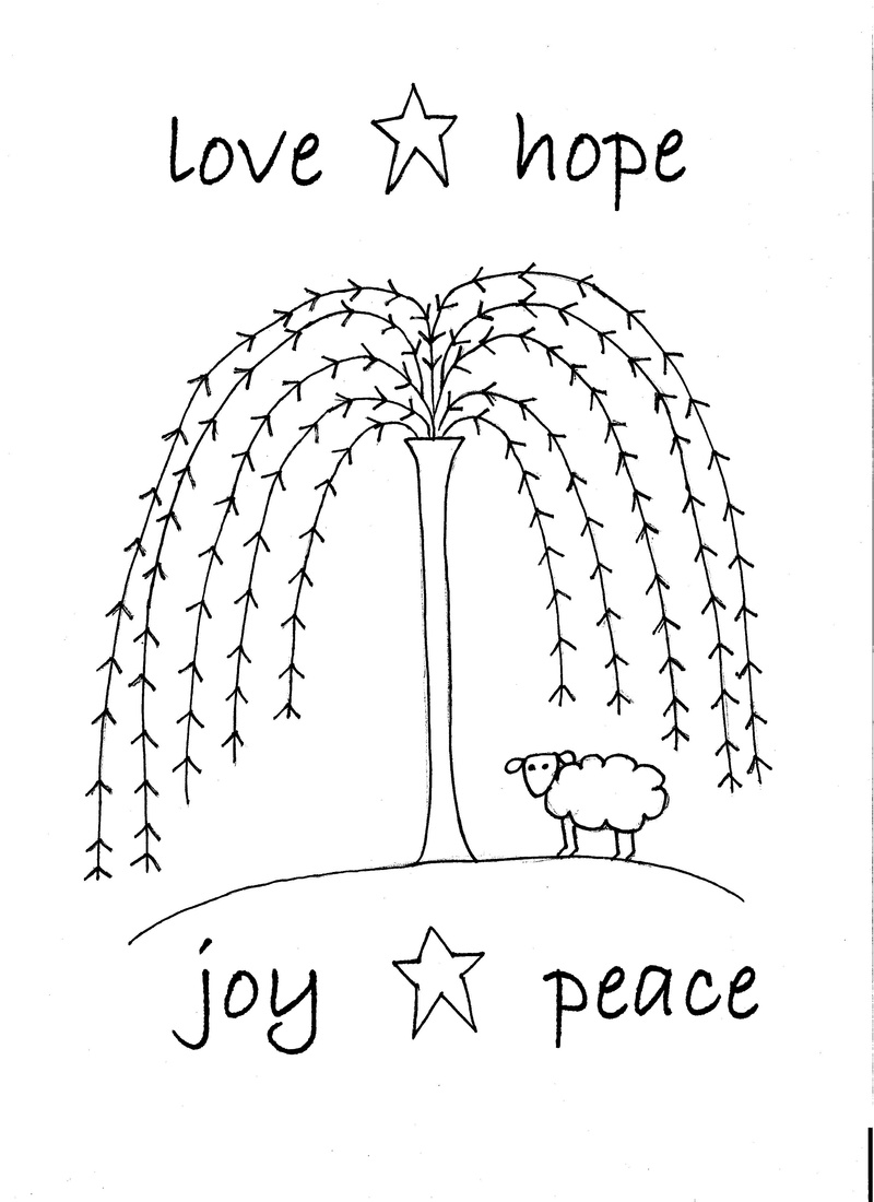 What A Cute Doodle Of A Sheep Under A Willow Tree  It Reads  Love    