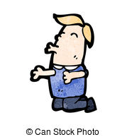 Cartoon Man On Knees Stock Illustrations