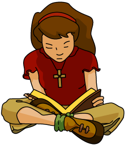 Children Reading Bible Clip Art Clipart