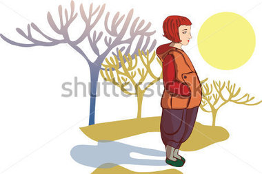 Of Spring Weather And Standing Girl Stock Vector   Clipart Me