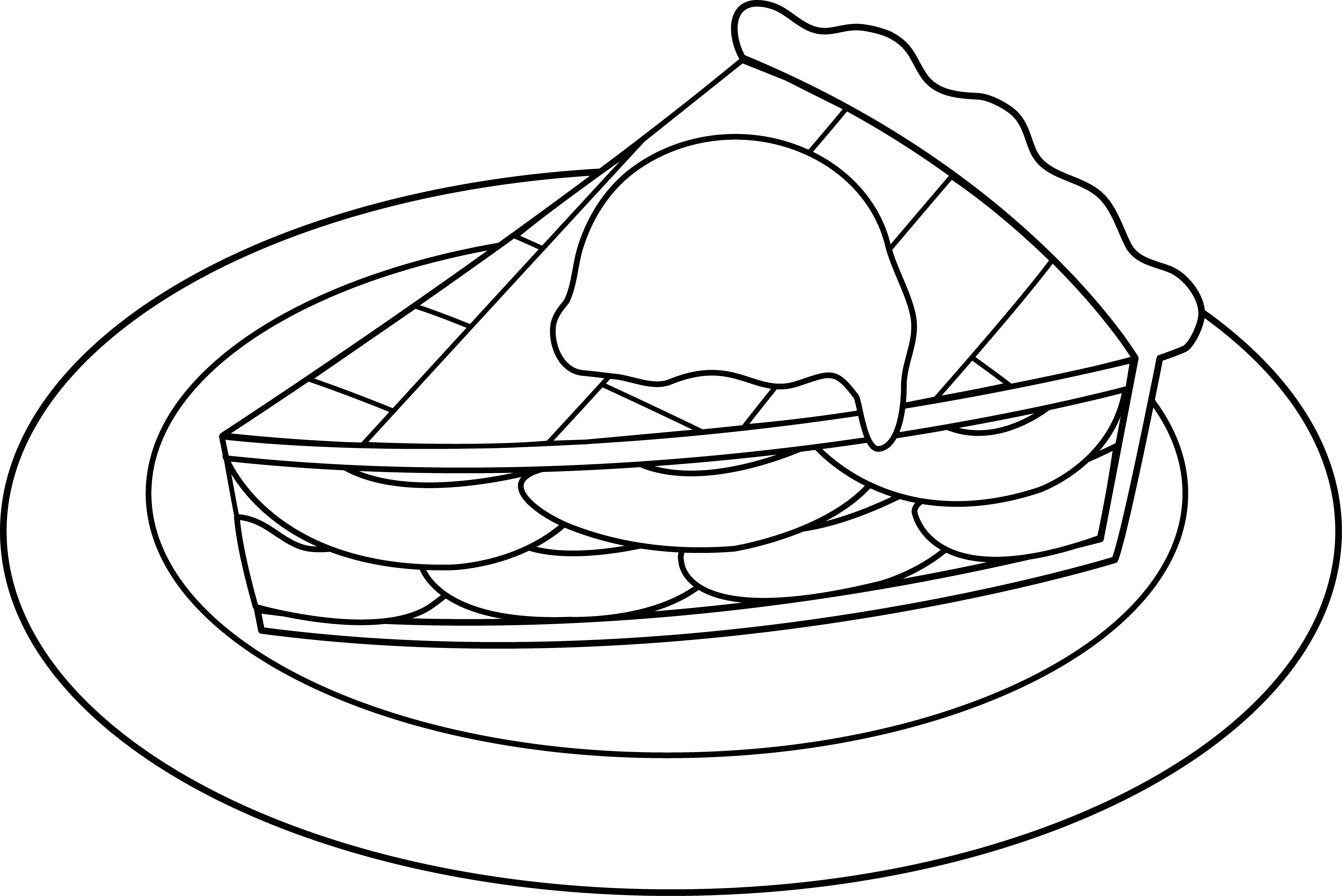 Pie Black And White Clipart Apple Pie With Ice Cream Clip