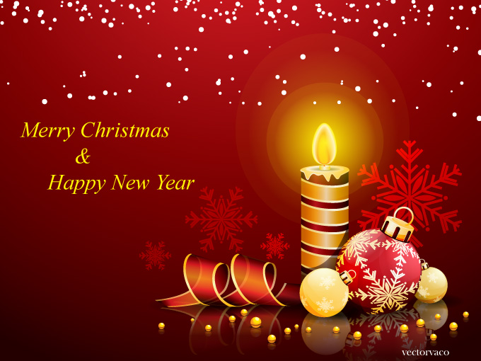 Christmas And New Year Greeting Card 11049   Free Vectors