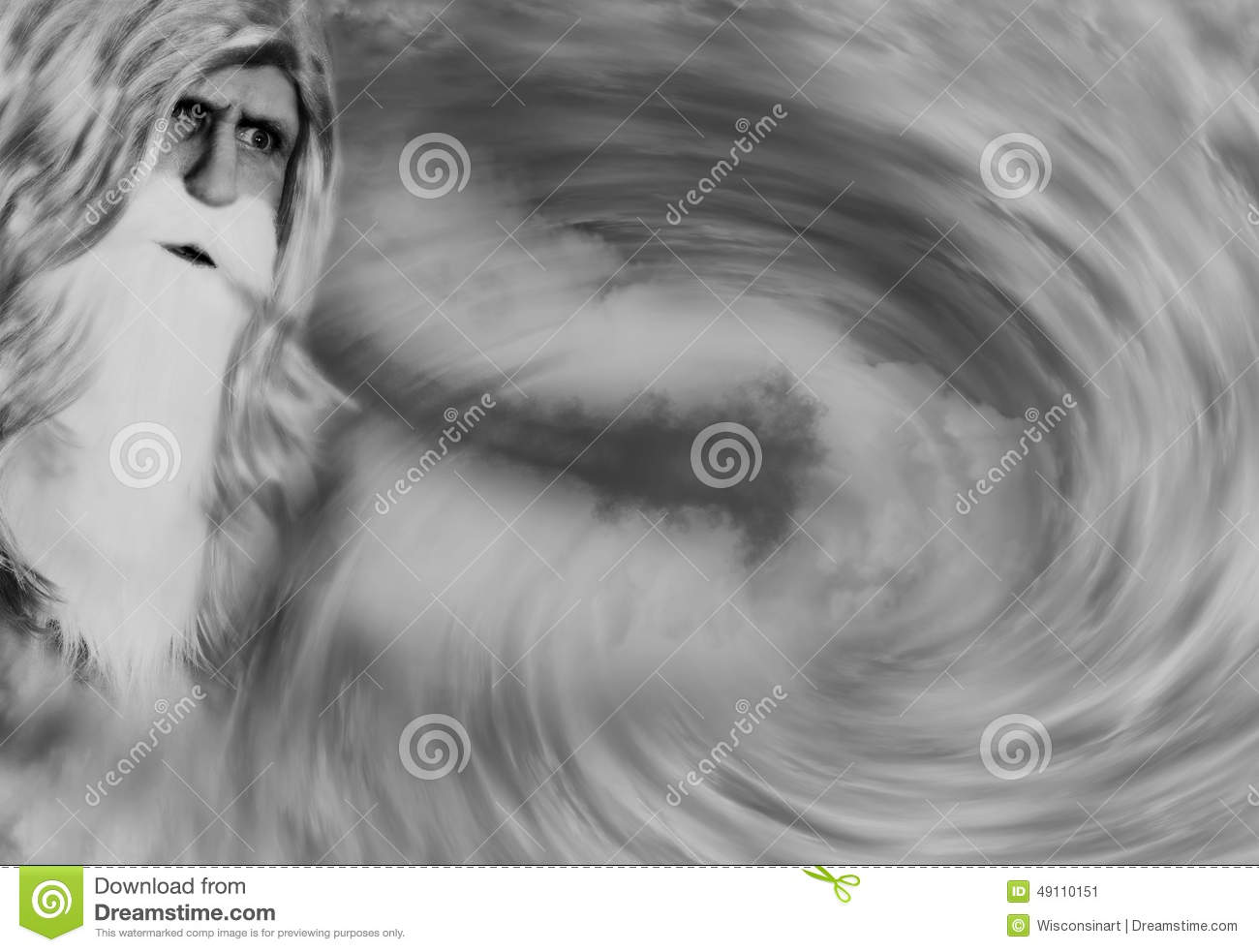 Old Man Winter Blowing A Harsh Strong Cold Wind Through The Air  He