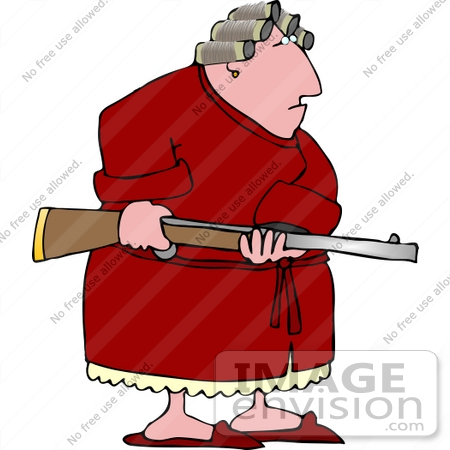 Angry Woman On Pms Holding A Rifle Clipart    14779 By Djart    