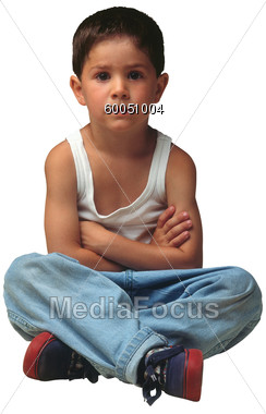 Arms Clipart   Image 60051004   Little Boy Sitting With Crossed Arms