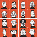 Doodle Faces Doodle Cartoon Faces Set Of Cartoon Faces Vector