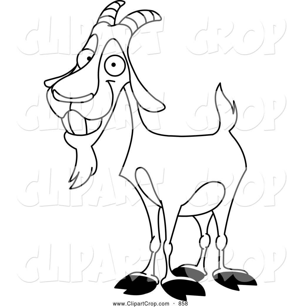 Clip Art Vector Of A Black And White Happy Billy Goat By Yayayoyo 858