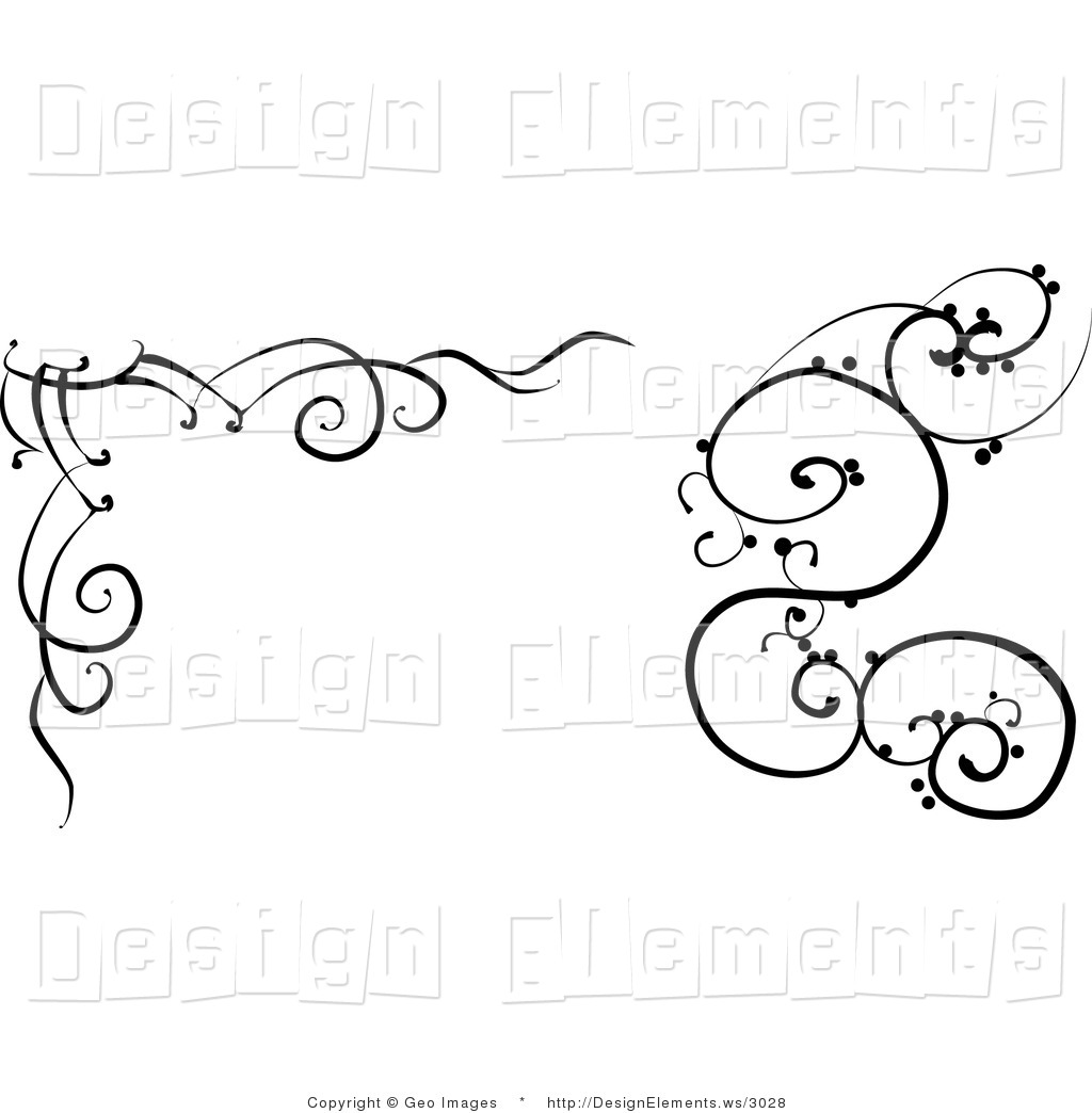 Design Element Clipart Of Black And White Vine Designs By Geo Images