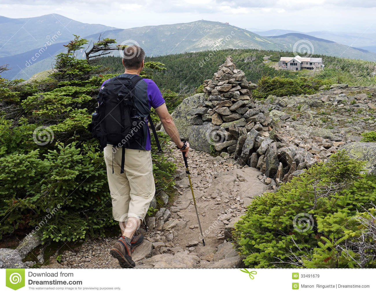 Hiking To Greenleaf Hut On Appalachian Trail Royalty Free Stock Images