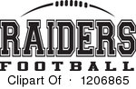 Black And White American Football And Raiders Football Team Text