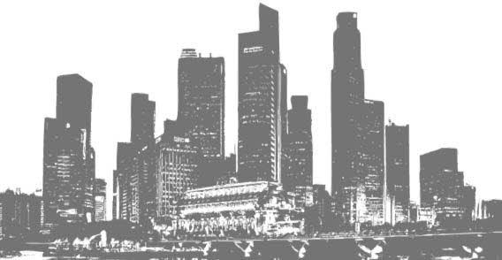 Black And White Panorama Cities   123freevectors