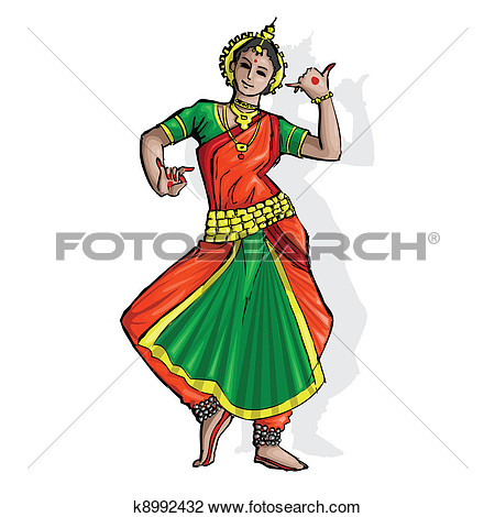 Clipart   Indian Classical Dancer  Fotosearch   Search Clip Art