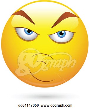 Design Art Of Angry Attitude Smiley Face  Eps Clipart Gg64147056
