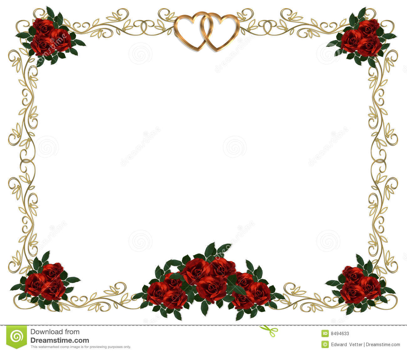 For Valentine Or Wedding Background Border Or Frame With Copy Space