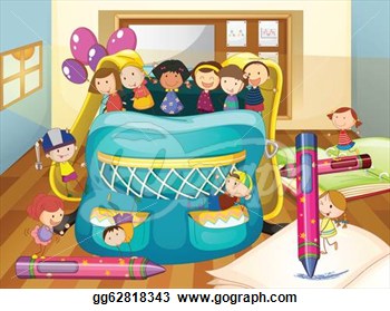 Illystration Of Kids And A School Bag  Clipart Drawing Gg62818343