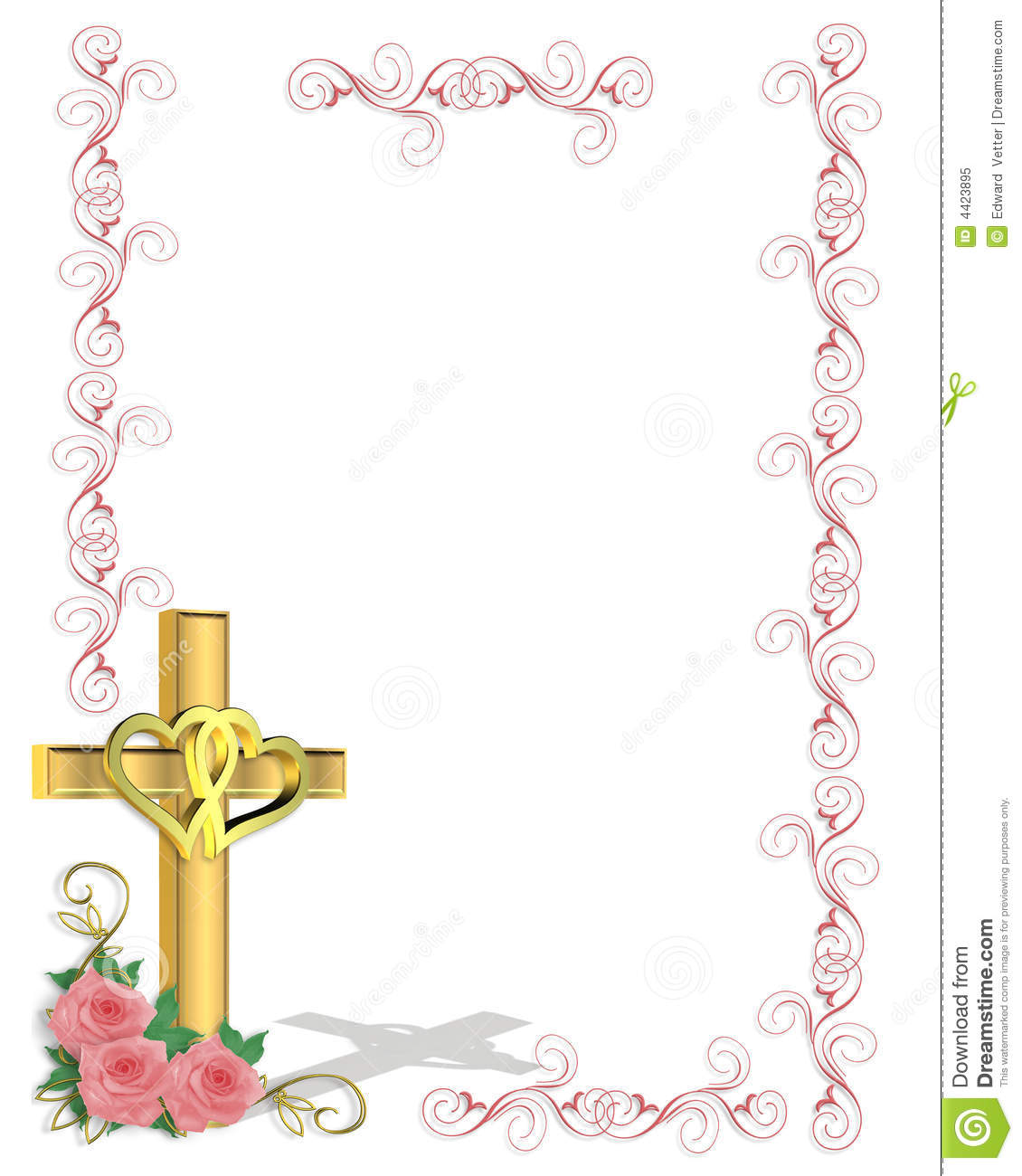 Wedding Invitation Christian Cross Royalty Free Stock Photo   Image